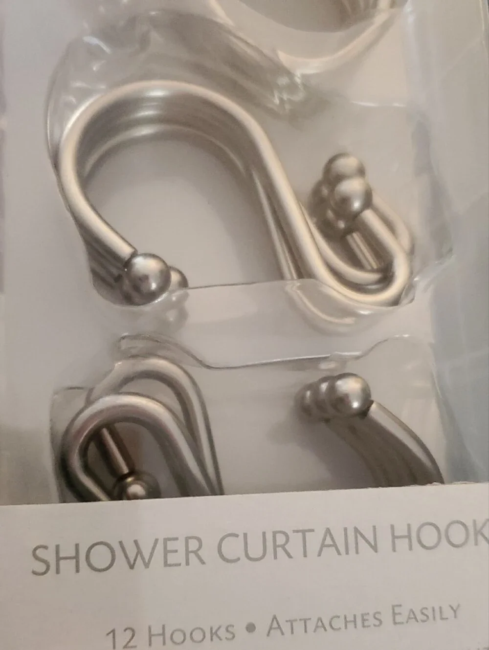 HD Designs Silver Shower Curtain Hooks - 12 Pack